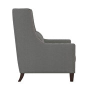 Light gray textured fabric upholstery accent chair additional photo 2 of 4