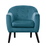 Blue velvet fabric upholstery accent chair additional photo 3 of 2