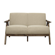 Light brown textured fabric upholstery sofa additional photo 5 of 10