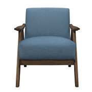Blue textured fabric upholstery chair additional photo 4 of 5