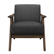 Dark gray textured fabric upholstery chair additional photo 4 of 5