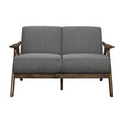 Gray textured fabric upholstery sofa additional photo 5 of 10
