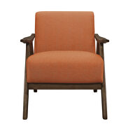 Orange textured fabric upholstery chair additional photo 4 of 5