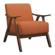 Orange textured fabric upholstery chair additional photo 5 of 5