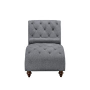 Dark gray textured fabric upholstery chaise with nailhead and pillow by Homelegance additional picture 2