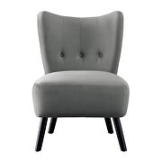 Gray velvet upholstery accent chair additional photo 4 of 4