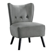 Gray velvet upholstery accent chair additional photo 5 of 4