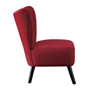 Red velvet upholstery accent chair additional photo 4 of 4