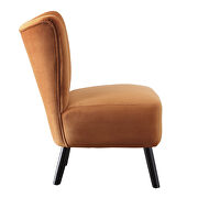 Orange velvet upholstery accent chair additional photo 4 of 4