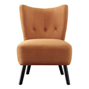 Orange velvet upholstery accent chair additional photo 5 of 4