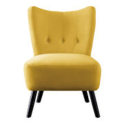 Yellow velvet upholstery accent chair additional photo 4 of 4