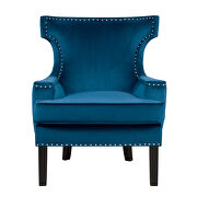 Blue velvet upholstery accent chair additional photo 4 of 4