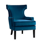 Blue velvet upholstery accent chair additional photo 5 of 4