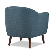 Blue textured fabric upholstery accent chair additional photo 4 of 5