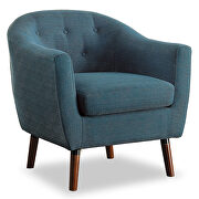 Blue textured fabric upholstery accent chair additional photo 5 of 5