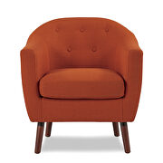 Orange textured fabric upholstery accent chair additional photo 2 of 5