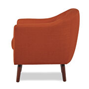 Orange textured fabric upholstery accent chair additional photo 3 of 5