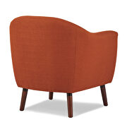 Orange textured fabric upholstery accent chair additional photo 4 of 5