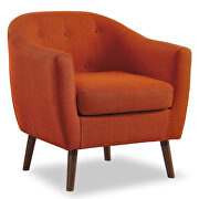 Orange textured fabric upholstery accent chair additional photo 5 of 5