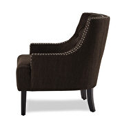 Chocolate textured fabric upholstery accent chair additional photo 4 of 5