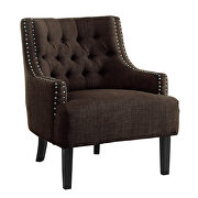 Chocolate textured fabric upholstery accent chair additional photo 5 of 5