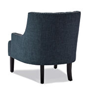 Indigo textured fabric upholstery accent chair additional photo 3 of 6