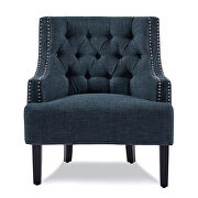 Indigo textured fabric upholstery accent chair additional photo 5 of 6