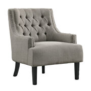 Taupe textured fabric upholstery accent chair additional photo 5 of 5