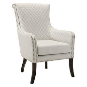 Beige textured fabric upholstery quilted accent chair additional photo 3 of 4