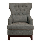 Brown-gray textured fabric upholstery accent chair additional photo 5 of 4