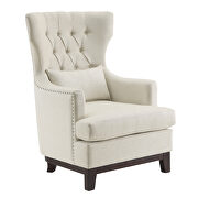 Beige textured fabric upholstery accent chair additional photo 2 of 4
