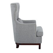 Light gray textured fabric upholstery accent chair additional photo 4 of 4