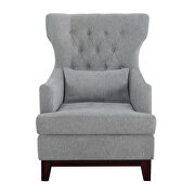 Light gray textured fabric upholstery accent chair additional photo 5 of 4
