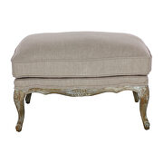Natural textured fabric upholstery ottoman additional photo 2 of 4