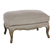 Natural textured fabric upholstery ottoman additional photo 3 of 4