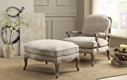 Natural textured fabric upholstery ottoman by Homelegance additional picture 5