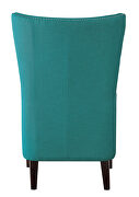 Teal textured fabric upholstery accent chair additional photo 3 of 4