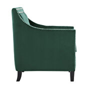 Forest green velvet fabric upholstery accent chair additional photo 4 of 4