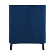 Navy velvet fabric upholstery accent chair additional photo 2 of 3
