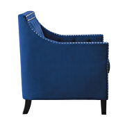 Navy velvet fabric upholstery accent chair by Homelegance additional picture 4