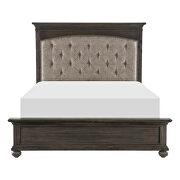 Wire-brushed rustic brown finish queen bed additional photo 4 of 15
