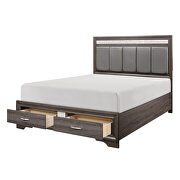 Gray finish queen platform bed with footboard storage by Homelegance additional picture 6