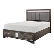 Gray finish queen platform bed with footboard storage by Homelegance additional picture 7