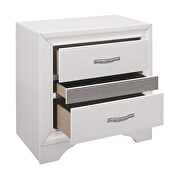 White and silver glitter finish nightstand by Homelegance additional picture 2