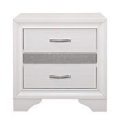 White and silver glitter finish nightstand by Homelegance additional picture 3