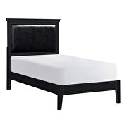 Black finish faux leather upholstered headboard queen bed by Homelegance additional picture 14