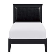 Black finish faux leather upholstered headboard queen bed by Homelegance additional picture 16