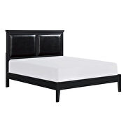 Black finish faux leather upholstered headboard eastern king bed by Homelegance additional picture 15