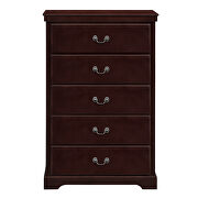 Cherry finish faux leather upholstered headboard full bed by Homelegance additional picture 11