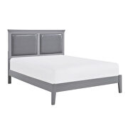 Gray finish faux leather upholstered headboard queen bed by Homelegance additional picture 12